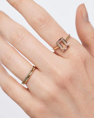 Solid Yellow Gold - Light Pink Sapphire Spritz Ring
