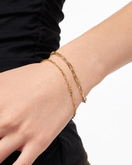 Solid Yellow Gold - Large Paperclip Bracelet