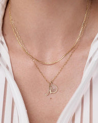 Solid Yellow Gold - Mini Curb Chain Necklace