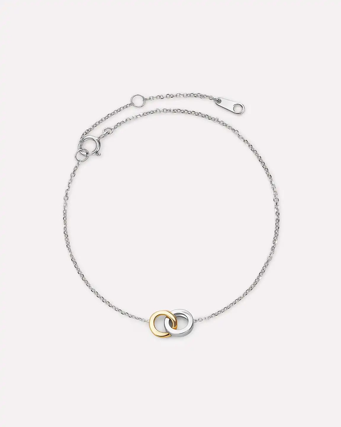 Solid White Gold - Duo Links Bracelet