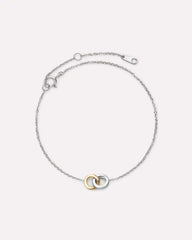 Solid White Gold - Duo Links Bracelet