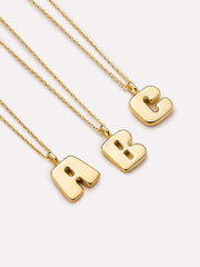 Sterling Silver - Bubble Letter Necklace