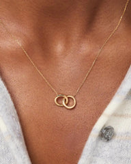 Solid Yellow Gold - Duo Links Necklace
