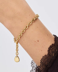 Gold Charm Bracelet - Pebble Charm Bracelet