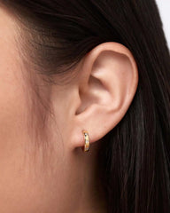 Gold Hoop Earrings - Selena Huggie Hoops