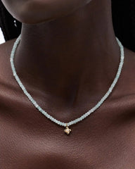Beaded Necklace - Liora Blue Jade Bead Necklace