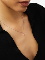 White Gold Necklace - White Gold Floating Diamond Necklace