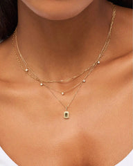 Solid Yellow Gold - Green Sapphire Heirloom Charm