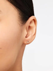 Solid Yellow Gold - Diamond Circle Studs