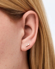 Solid Yellow Gold - Diamond Crawler Flatback Single Stud