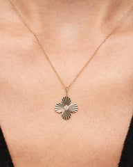 Solid Yellow Gold - Diamond Flower Charm