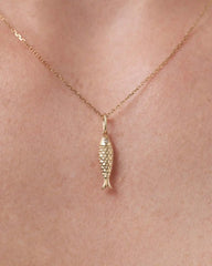 Solid Yellow Gold - Gold Fish Charm