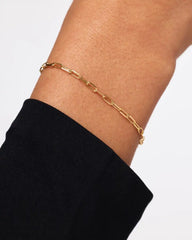 Solid Yellow Gold - Medium Paperclip Bracelet