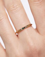 Solid Yellow Gold - 4 Stone Birthstone Ring