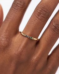 Solid Yellow Gold - 5 Stone Birthstone Ring