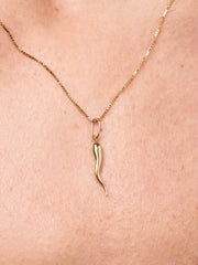 Solid Yellow Gold - Italian Horn Charm