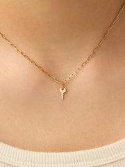 Gold Pendant - Gold Mini Key Charm