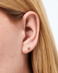 Solid Yellow Gold - X Flatback Studs