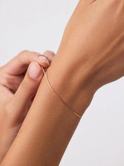 Solid Yellow Gold - Silk Chain Bracelet