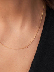 Solid Yellow Gold - Silk Chain Necklace