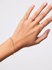 Solid Yellow Gold - Heart Chain Bracelet