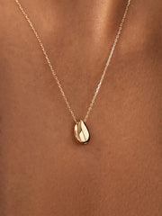Gold Pendant Necklace - Gold Teardrop Necklace