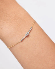 Solid Yellow Gold - Diamond Links Bar Bracelet