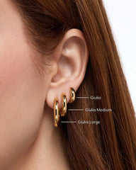 Gold Hoop Earrings - Giulia Medium