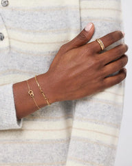 Solid Yellow Gold - Duo Links Bracelet