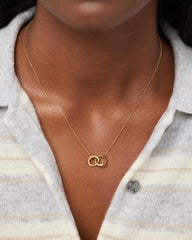 Solid Yellow Gold - Duo Links Necklace