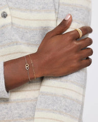 Solid White Gold - Duo Links Bracelet