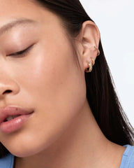 Gold Hoop Earrings - Selena Huggie Hoops