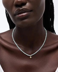 Beaded Necklace - Liora Blue Jade Bead Necklace