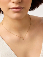 Solid Yellow Gold - Emerald Mini Flower Charm