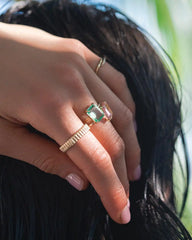 Solid Yellow Gold - Light Pink Sapphire Spritz Ring