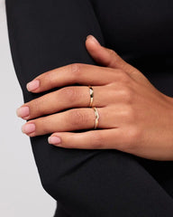 Solid Yellow Gold - Trillion Diamond Signet Ring