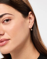 Solid Yellow Gold - Diamond Heart Studs