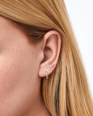 Solid Yellow Gold - Diamond Heart Flatback Single Stud