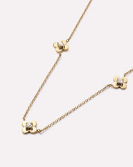Solid Yellow Gold - Mini Flower Station Necklace