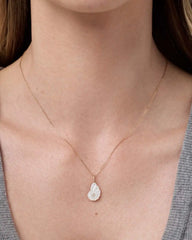 Solid Yellow Gold - Mother of Pearl Shell Charm