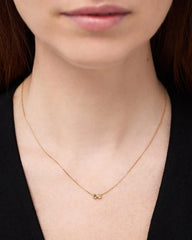 Solid Yellow Gold - 2 Stone Birthstone Necklace