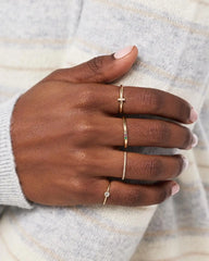 Solid Yellow Gold - 3 Stone Birthstone Ring