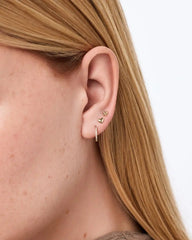 Solid Yellow Gold - Heart Flatback Studs