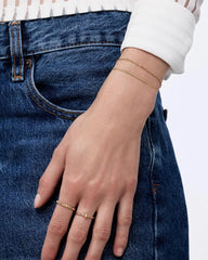 Solid Yellow Gold - Mini Curb Chain Bracelet