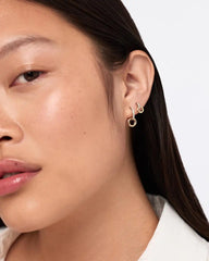 Solid Yellow Gold - Diamond Links Studs