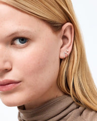 Solid White Gold - Diamond Velora Huggie Studs