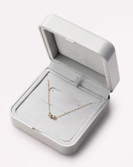 Solid Yellow Gold - 3 Stone Birthstone Necklace