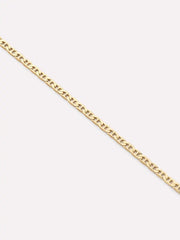 Solid Yellow Gold - Flat Mariner Chain Necklace