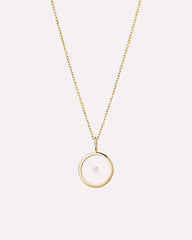 Gold Pendant Necklace - Gold Floating Diamond Large Necklace