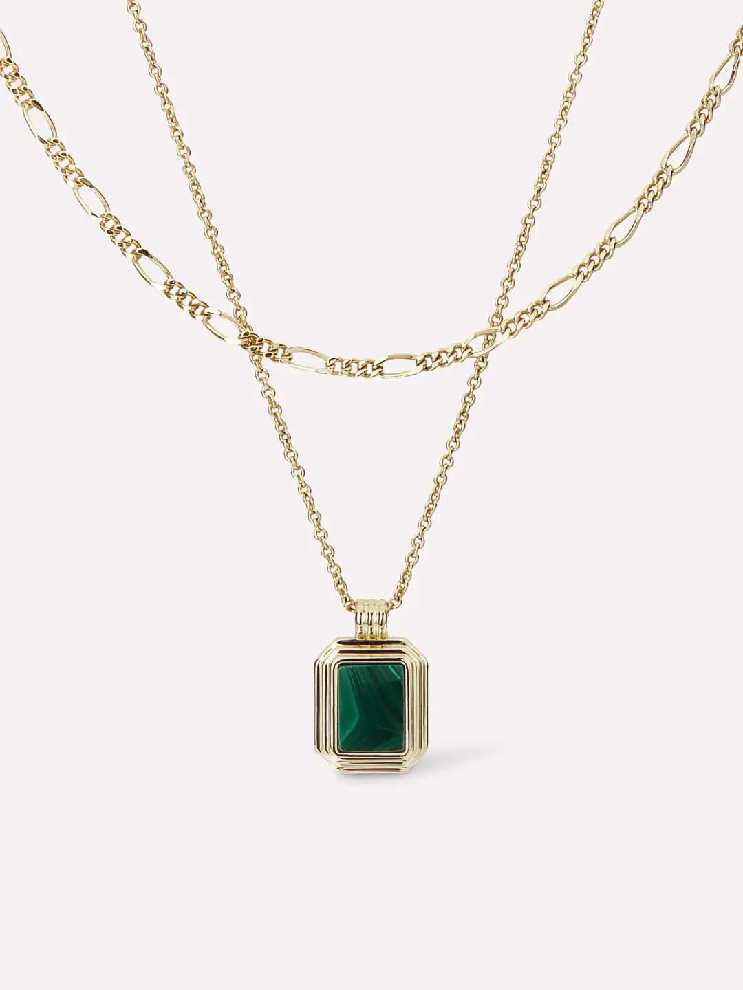 Layered Necklace Set - Temple Green